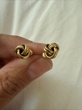 14k gold love knot earrings